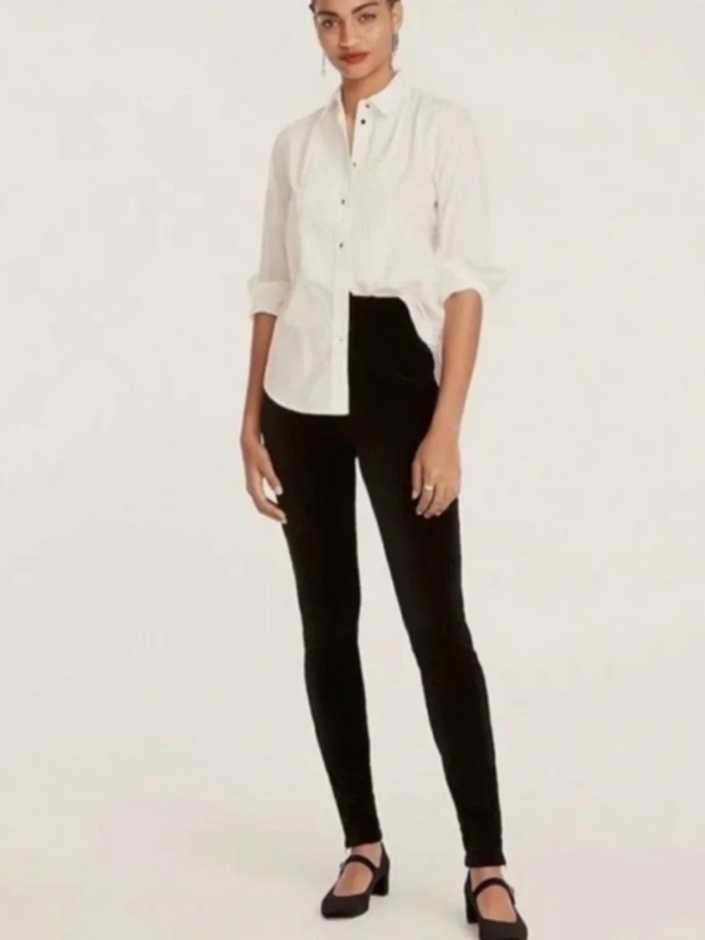 NWT J.Crew Italian Stretch Velvet Leggings Black Mario Bellucci PANTS M NEW
